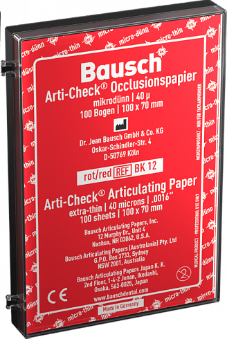 Артикуляционные бумаги Bausch Arti-Check толщиной 40μ